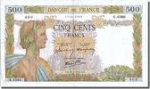 France 500 Francs Billet, 500 F 1940-1944 ''La Paix'', 1942-01-29 -