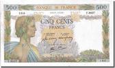 France 500 Francs Billet, 500 F 1940-1944 ''La Paix'', 1942-09-09 -