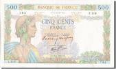 France 500 Francs Billet, 500 F 1940-1944 ''La Paix'', 1940-06-20 -