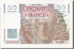 France 50 Francs Billet, 50 F 1946-1951 ''Le Verrier'', 1950-08-24 -