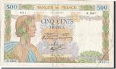 France 500 Francs Billet, 500 F 1940-1944 ''La Paix'', 1941-01-09 -