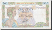 France 500 Francs Billet, 500 F 1940-1944 ''La Paix'', 1940-05-16 -