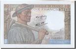 France 20 Francs Billet, 10 F 1941-1949 ''Mineur'', 1943-09-09 -