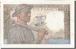 France 10 Francs Billet, 10 F 1941-1949 ''Mineur'', 1943-01-14 -