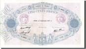 France 500 Francs Billet, 500 F 1888-1940 ''Bleu et Rose'', 1937-09-09 -