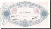 France 500 Francs Billet, 500 F 1888-1940 ''Bleu et Rose'', 1939-09-14 -