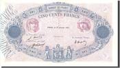 France 500 Francs Billet, 500 F 1888-1940 ''Bleu et Rose'', 1921-01-21 -