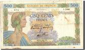 France 500 Francs Billet, 500 F 1940-1944 ''La Paix'', 1941-01-09 -