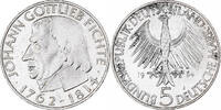 5 Mark 1964 J Deutschland Johann Gottlieb Fichte, Hamburg, PP, Silber, VZ+ VZ+