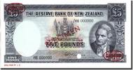 Nouvelle-Zélande 5 Pounds Billet, Specimen TDLR, KM:160c -