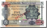 Écosse 5 Pounds Billet, Scotland, 1963-09-02, Specimen, KM:196 -
