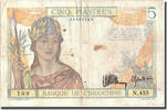 Indochine française 5 Piastres Billet, FRENCH INDO-CHINA, Undated (1936), KM:55a -