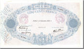 France 500 Francs Bleu et Rose, 1939-09-14, Fayette:31.39, KM:88c -