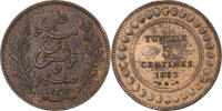 Tunisie 5 Centimes Ali Bey, Paris, Bronze, KM:221 -