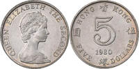 Hong Kong 5 Dollars Elizabeth II, Cupro-nickel, KM:46 -