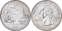 États-Unis Quarter U.S. Mint, Cupronickel plaqué cuivre, KM:383 -