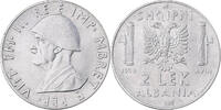 Albanie 2 Lek Vittorio Emanuele III, Rome, Acier inoxydable, KM:32 -