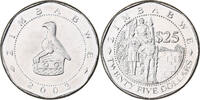 Zimbabwe 25 Dollars Harare, Nickel plaqué acier, KM:15 -