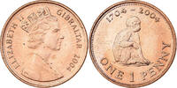 Gibraltar Penny Elizabeth II, Cuivre plaqué acier, KM:1046 -