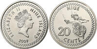 Nioué 20 Cents Niue, Elizabeth II, New Zealand, Nickel Plated Bronze -