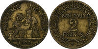 France 2 Francs Chambre de commerce, Paris, Bronze-Aluminium, KM:877 -