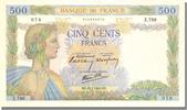 France 500 Francs Billet, 500 F 1940-1944 ''La Paix'', 1940-07-25 -