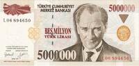 Turquie 5,000,000 Lira Billet, 1970-01-14, KM:210 -
