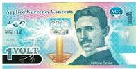 États-Unis Not Applicable Billet, 1 VOLT NIKOLA TESLA -