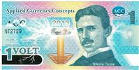 États-Unis Not Applicable Billet, 1 VOLT NIKOLA TESLA -