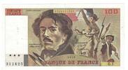France 100 Francs Delacroix, G.1311825, Fayette:68.01, KM:154h -