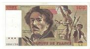 France 100 Francs Delacroix, L.1306150, Fayette:68.01, KM:154h -