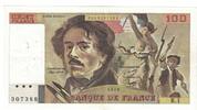 France 100 Francs Delacroix, K.1307388, Fayette:68.1, KM:154a -