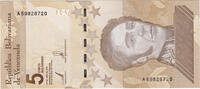 Venezuela 5 Bolivares Billet, 2020-04-29 -