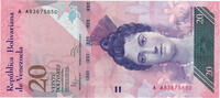 Venezuela 20 Bolivares Billet, 2014-08-19 -