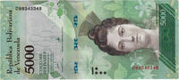 Venezuela 5000 Bolivares Billet, 2017-12-13 -