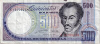 Venezuela 500 Bolivares Billet, 1989-03-16, KM:67c -