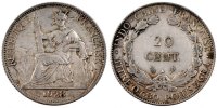 Indochine Française 20 Cents 1928 A Monnaie, Paris, Argent, Lecompte:228 TTB