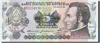 Honduras 5 Lempiras 1980 Billet, 1980-05-08 UNZ- 19,95 EUR  + 4,95 EUR frais d'envoi