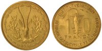Afrique-Occidentale française 10 Francs Monnaie, French West Africa, Aluminum-Bronze, Lecompte:19 -