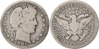 États-Unis Quarter Monnaie, Barber Quarter, U.S. Mint, New Orleans -