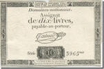 France 10 Livres Taisaud, 1792-10-24, KM:A66a -