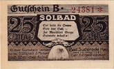 Allemagne 25 Pfennig Billet, Suderode im Harz, route 1921 SPL Mehl:1292.1a -