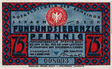 Allemagne 75 Pfennig Billet, Scharmbeck, élevage, Mehl:1173.2a -