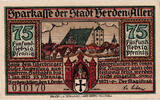 Allemagne 75 Pfennig Billet, Verden, Blason 1923-01-01, SPL Mehl:1360.1 -