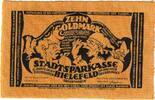 Allemagne 10 Goldmark Bielefeld, 1923-12-15, Velours, Grabowski:112a -