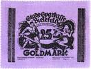 Allemagne 25 Goldmark Bielefeld, 1923-12-15, Velours, Grabowski:114b -