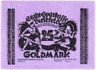 Allemagne 25 Goldmark Bielefeld, 1923-12-15, Velours, Grabowski:114b -