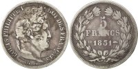 France 5 Francs Monnaie, Louis-Philippe, Strasbourg, Argent -