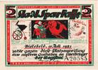 Allemagne 5 Mark Bielefeld, 1921-07-15 -