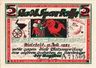 Allemagne 5 Mark Bielefeld, 1921-07-15 -